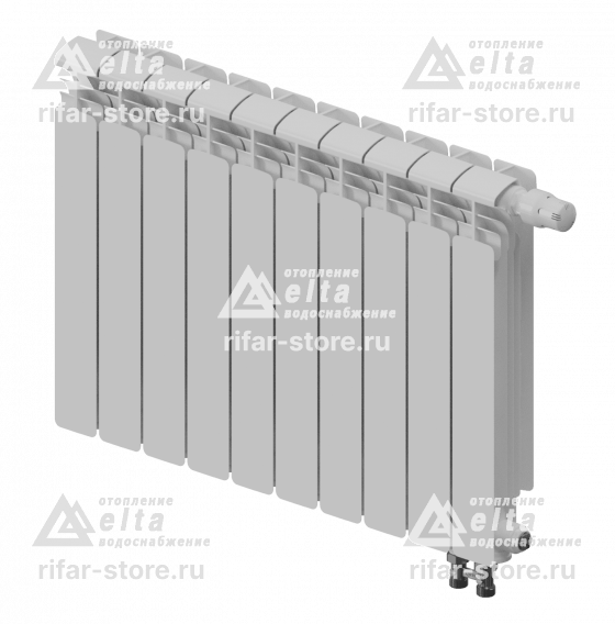 Алюминиевый радиатор Rifar ALUM Ventil 500 - 10 секции правая нижняя подводка